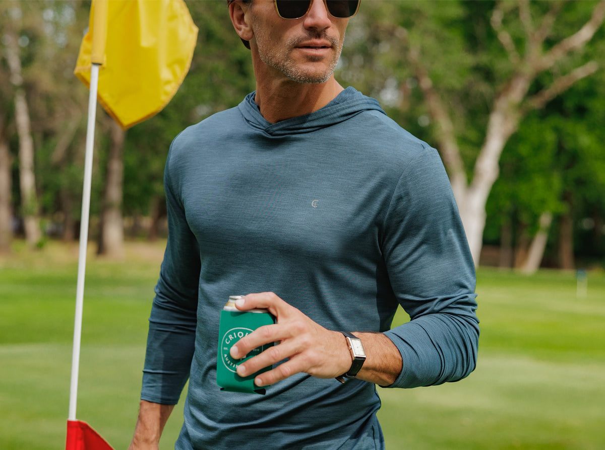 Criquet Performance Sport Hoodie in Lake Blue, view 1