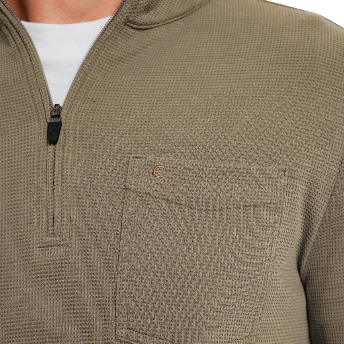Waffle Stretch Pullover - Teak
