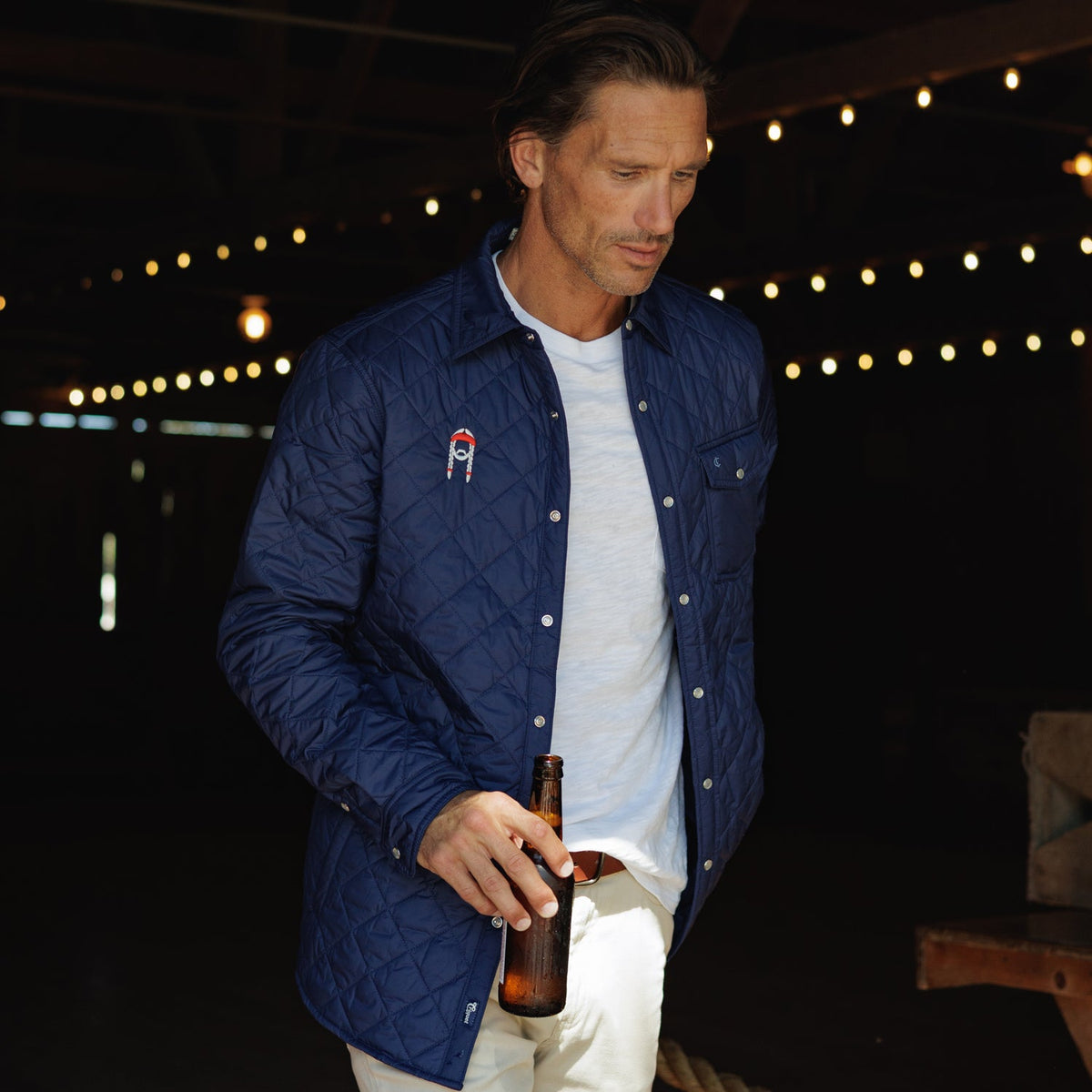 Willie Nelson Quilted Shacket - The Icon - Navy