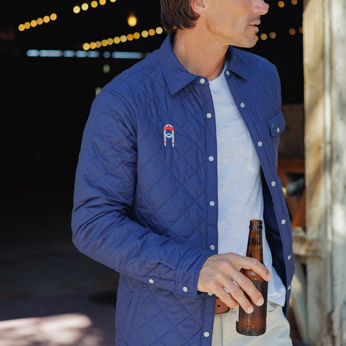 Willie Nelson Quilted Shacket - The Icon - Navy