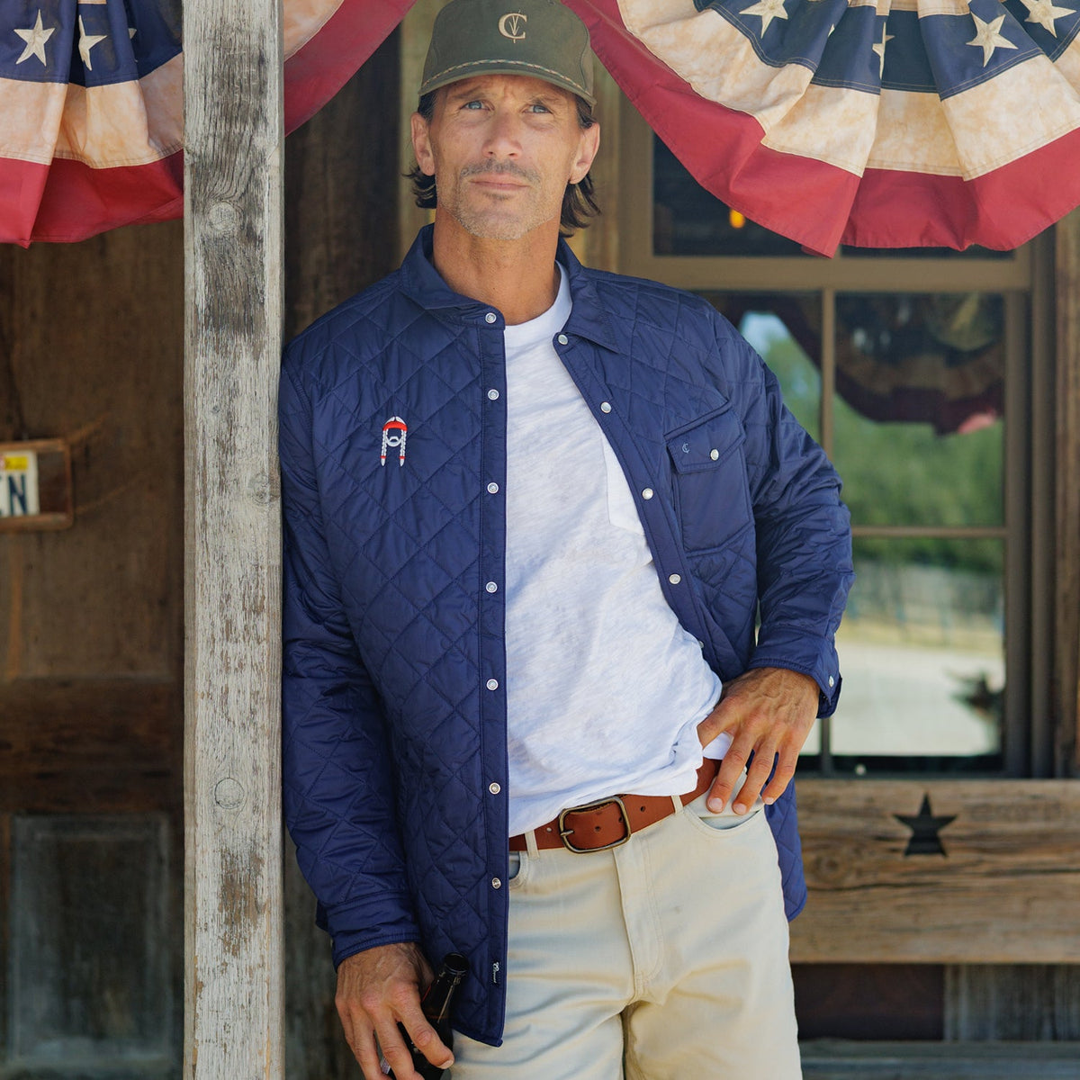 Willie Nelson Quilted Shacket - The Icon - Navy