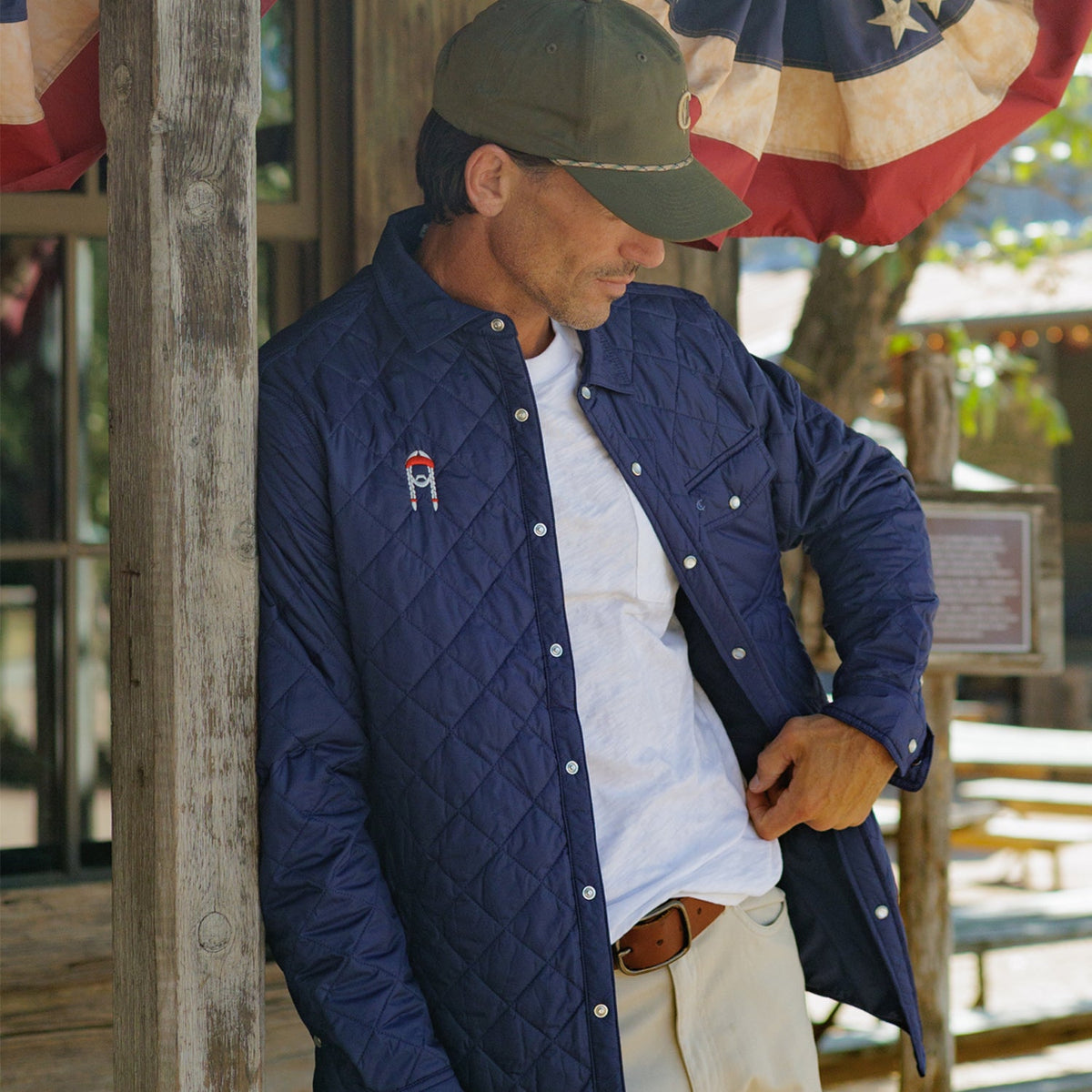 Willie Nelson Quilted Shacket - The Icon - Navy