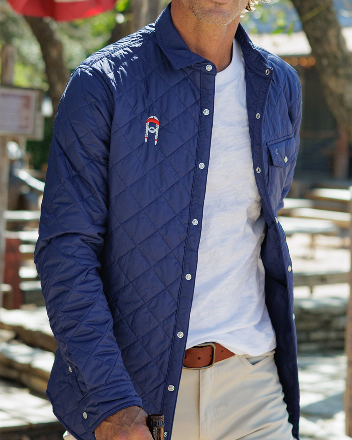 Willie Nelson Quilted Shacket - The Icon - Navy