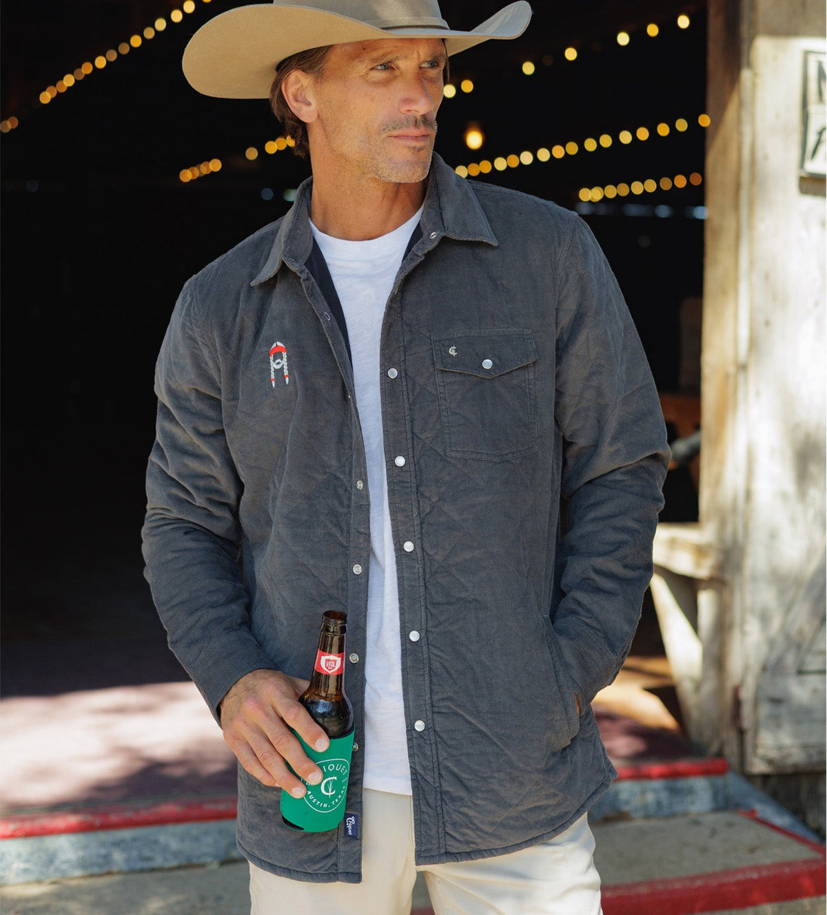 Willie Nelson Corduroy Quilted Shacket - The Icon - Midnight Ash