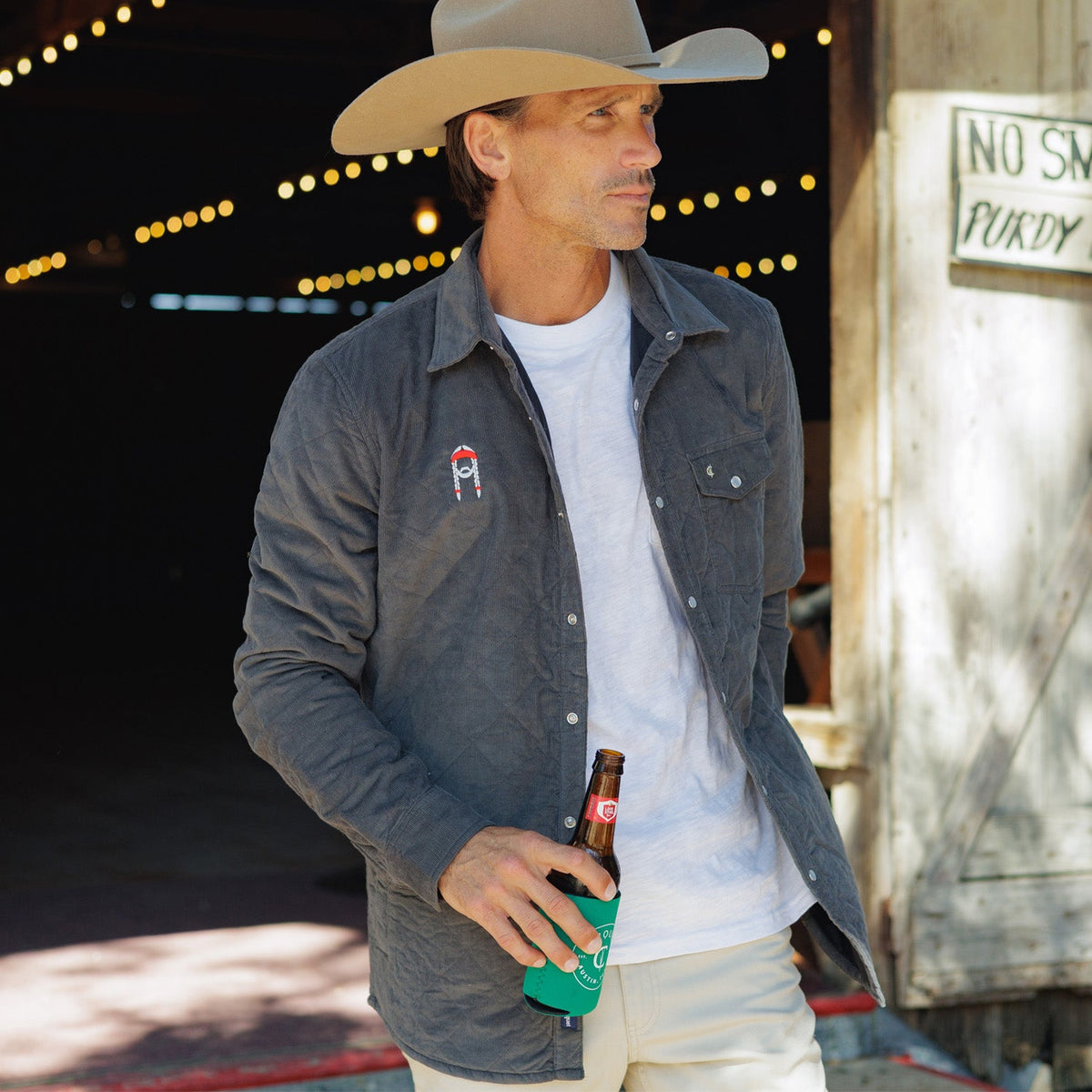 Willie Nelson Corduroy Quilted Shacket - The Icon - Midnight Ash
