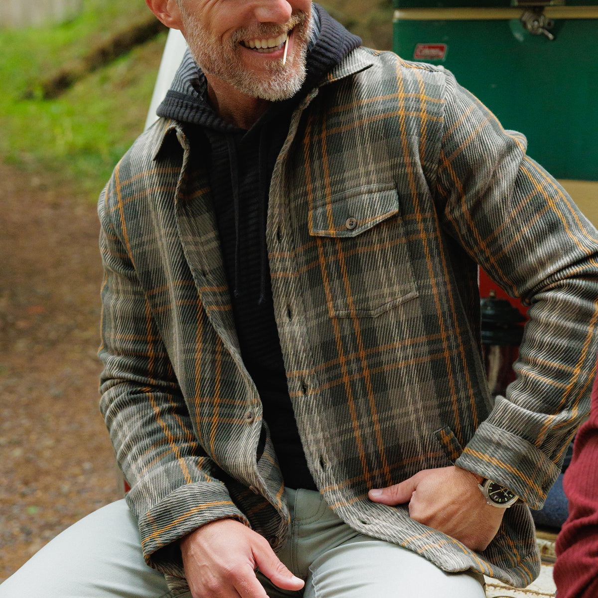 Heavy Twill Shacket - Olive Multi Plaid