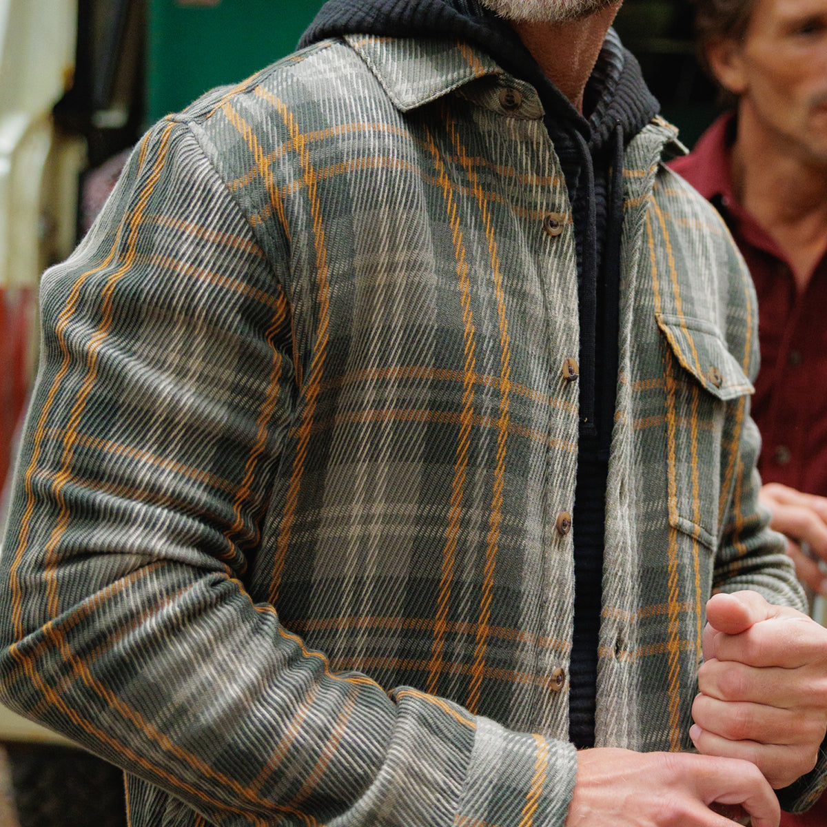 Heavy Twill Shacket - Olive Multi Plaid