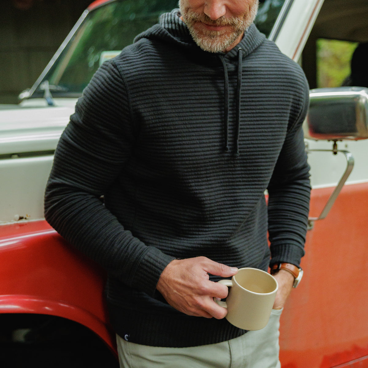 Quilted Hoodie - Black Key