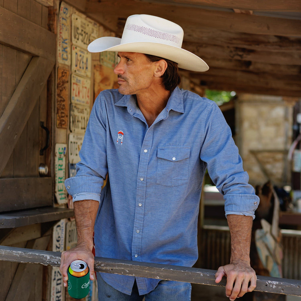 Willie Nelson Corduroy Pearl Snap - The Icon - Heather Steely Blue