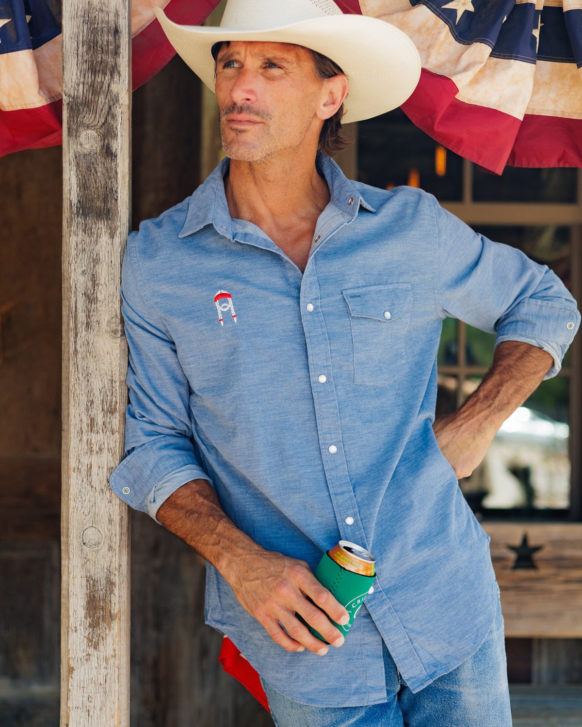 Willie Nelson Corduroy Pearl Snap - The Icon - Heather Steely Blue
