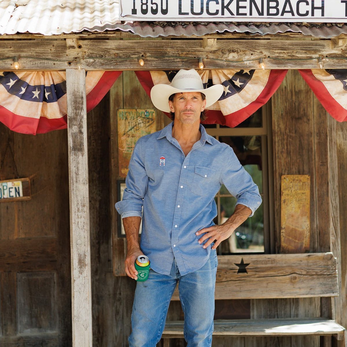 Willie Nelson Corduroy Pearl Snap - The Icon - Heather Steely Blue