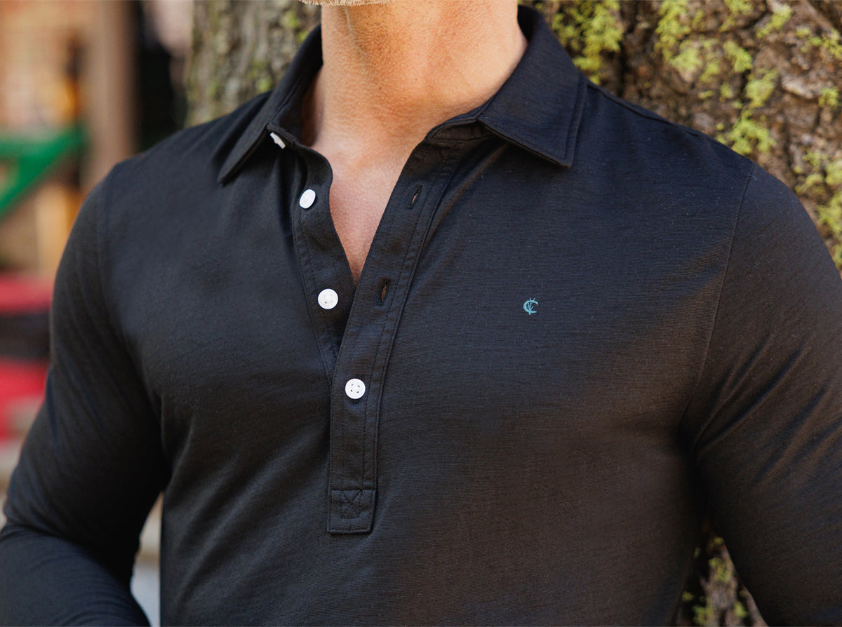 Criquet brrr° Long Sleeve Range Polo in Dark Knight, view 10