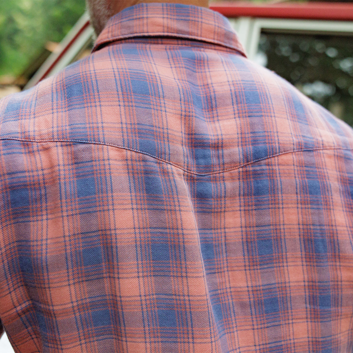 Double Cloth Flannel Pearl Snap - Boyd Plaid - Navy