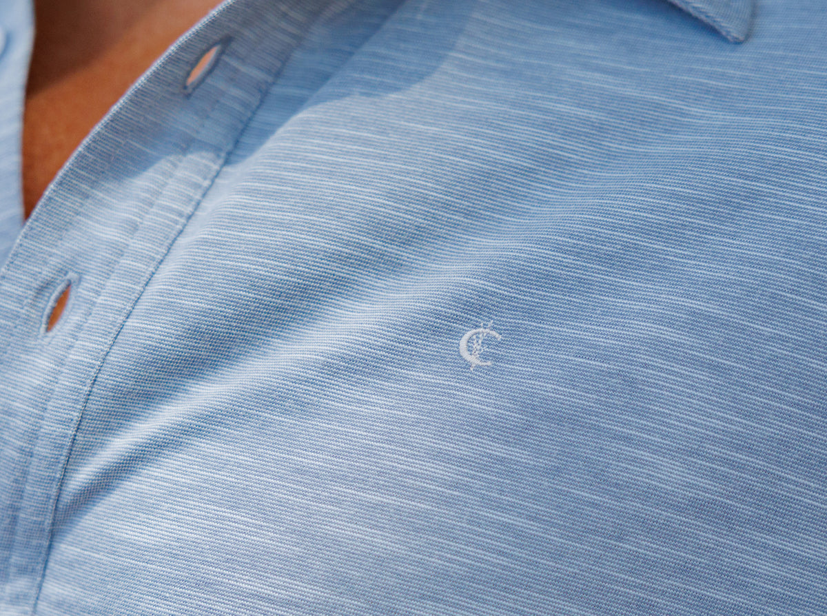 Criquet brrr° Long Sleeve Range Polo in Bluestone, view 6