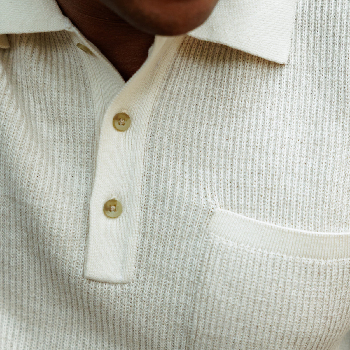 Long Sleeve Bungalow Sweater Polo - Oat