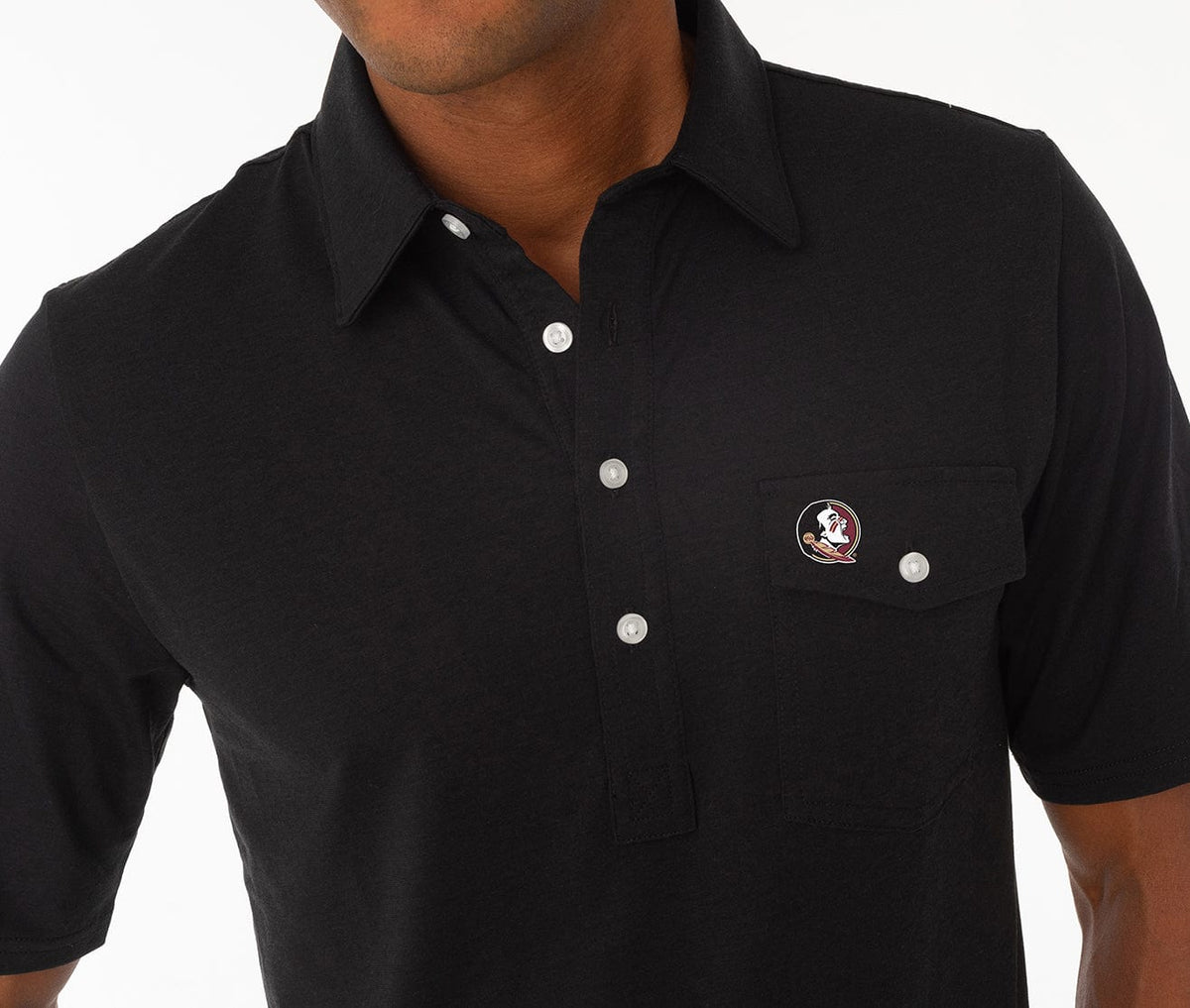 Criquet Florida State in Coach's Performance Players Shirt, Seminole, Black, view 2