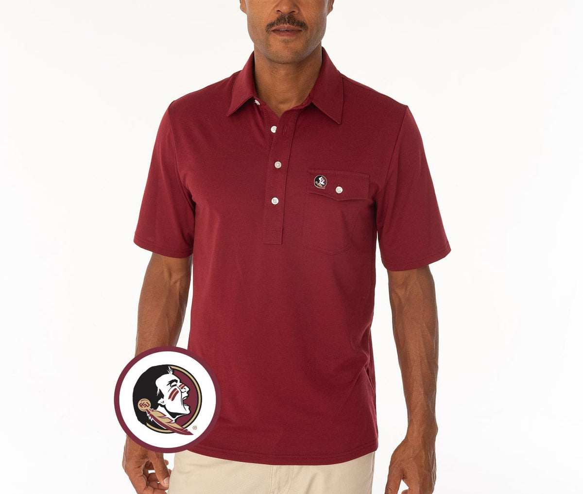 Criquet Florida State in Coach's Performance Players Shirt, Seminole, Garnet, view 1