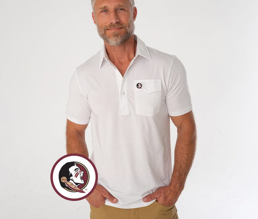 Criquet Florida State in Coach's Performance Players Shirt, Seminole, White, view 1