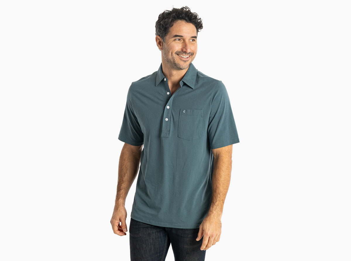 Criquet Top-Shelf Players Shirt in Dark 'N Stormy, studio photo
