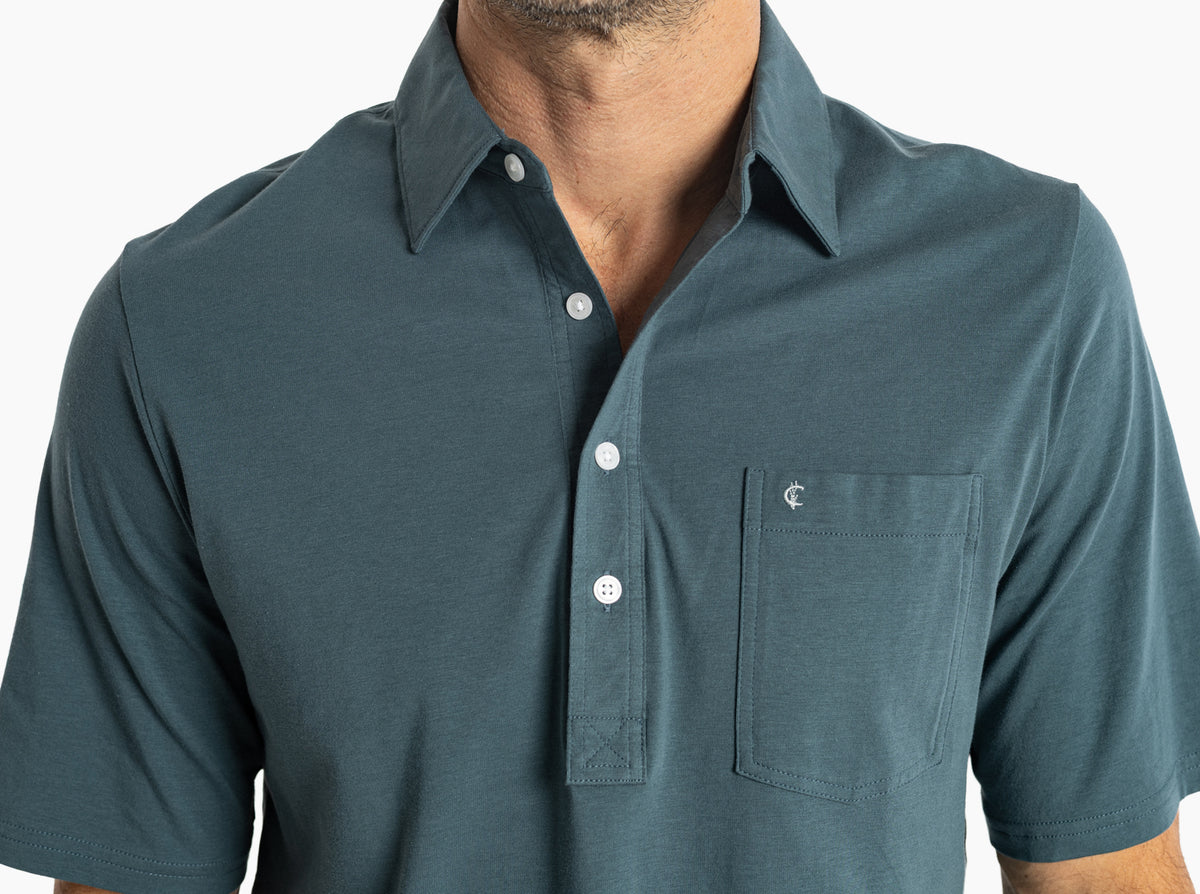 Criquet Top-Shelf Players Shirt in Dark 'N Stormy, studio photo