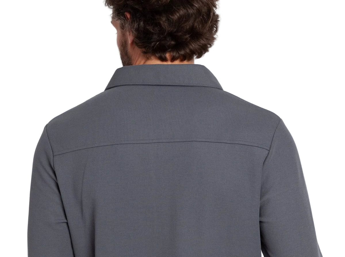 Criquet Long Sleeve Players Shirt in Blue Steel, studio photo