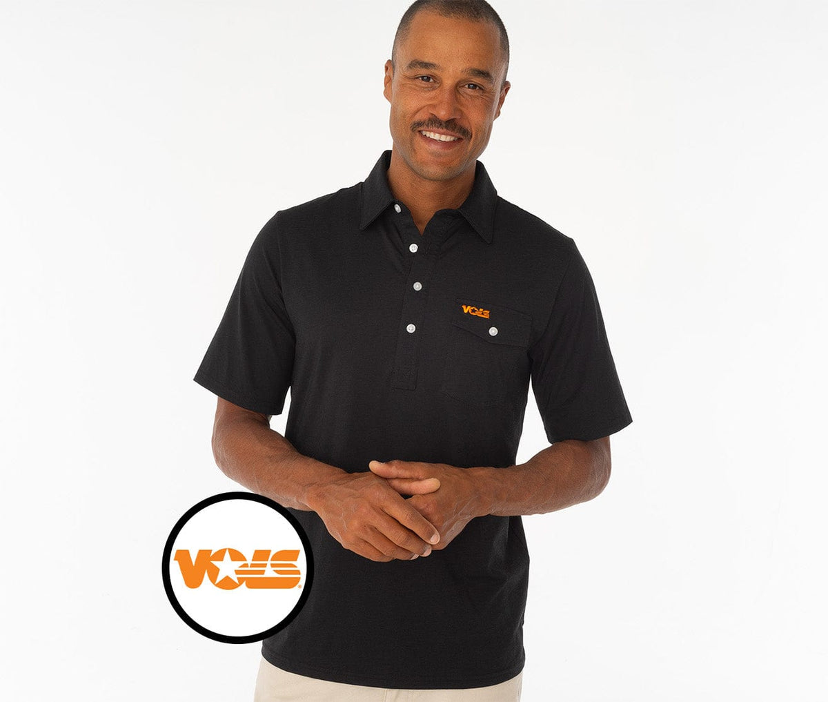 Criquet Tennessee in Coach's Performance Players Shirt, Vols, Black, view 1