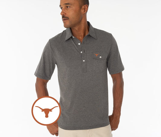Criquet Texas in Coach's Performance Players Shirt, Longhorn, Heather Gray, view 1