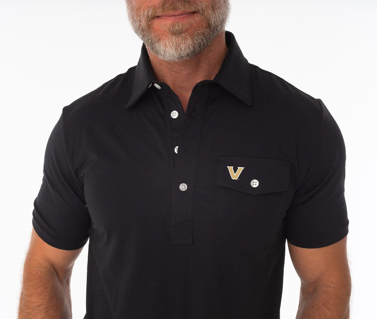 Criquet Vanderbilt in Coach's Performance Players Shirt, V Mark, Black, view 2