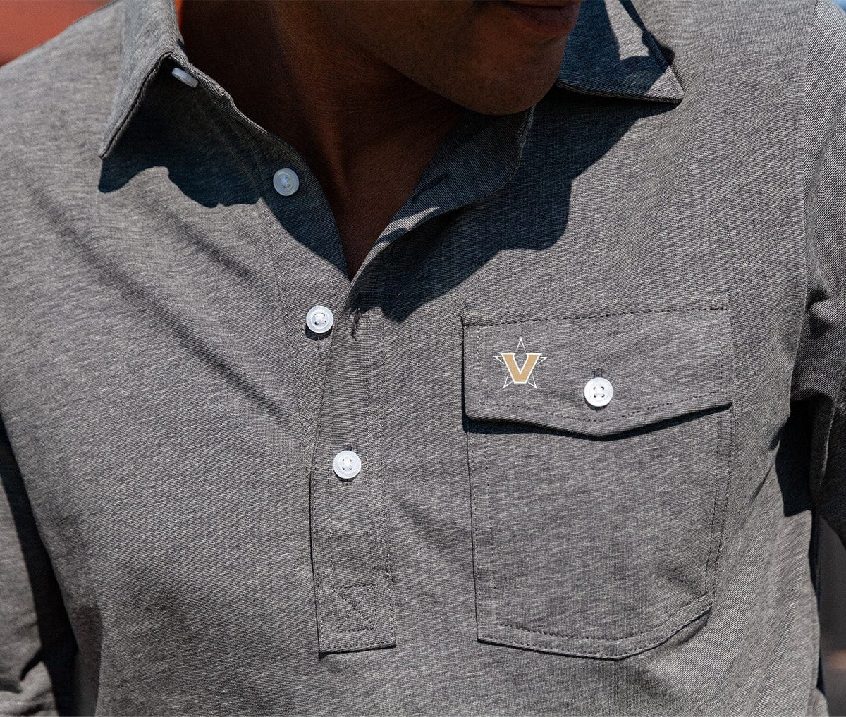 Criquet Vanderbilt in Coach's Performance Players Shirt, V Star, Heather Grey, view 2