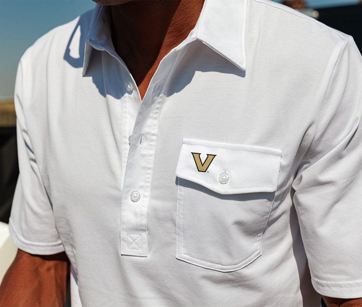 Criquet Vanderbilt in Coach's Performance Players Shirt, V Mark, White, view 2
