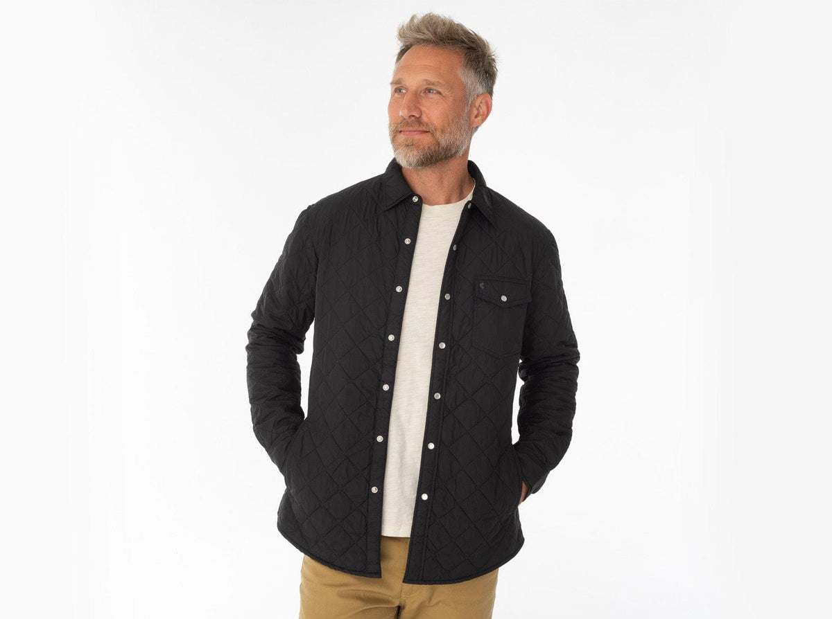 Criquet Quilted Shacket in Black, view 1