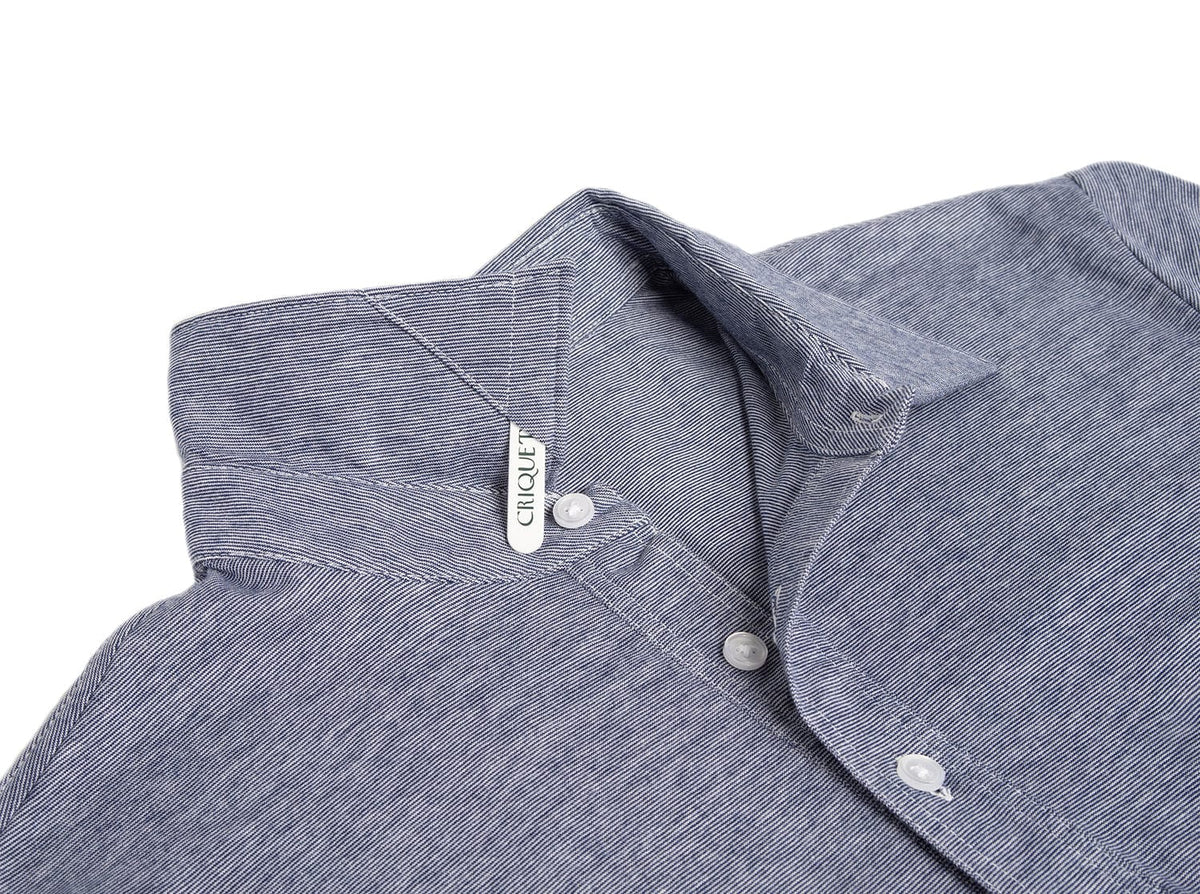 Criquet Slim Fit Top-Shelf Range Polo in Indigo Microstripe, view 3