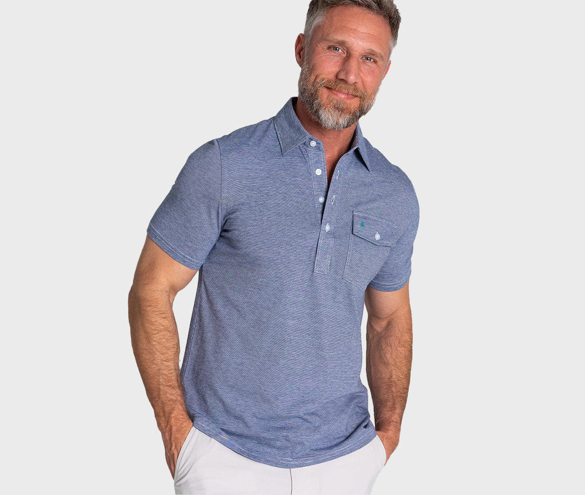 Criquet Classic Players Shirt in Navy Microstripe, view 10