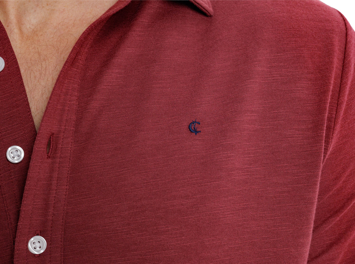Criquet brrr° Long Sleeve Range Polo in Maroon, view 6