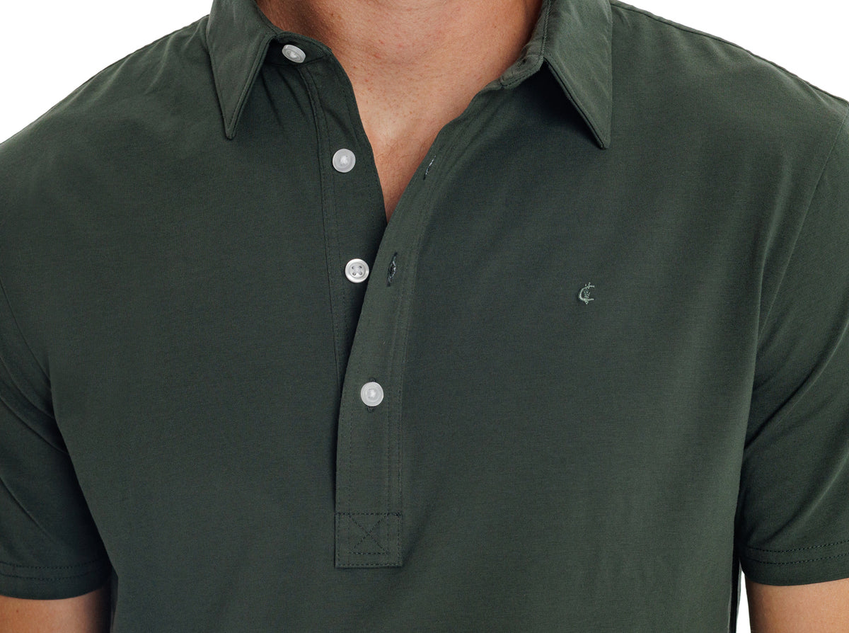 Criquet Slim Fit Top-Shelf Range Polo in Deep Woods, view 4