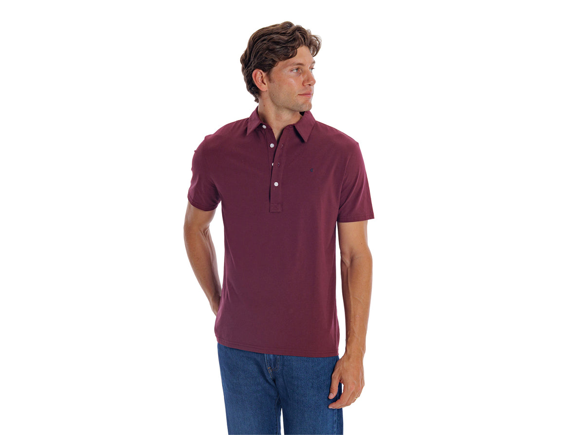 Criquet Slim Fit Top-Shelf Range Polo in Maroon, view 3