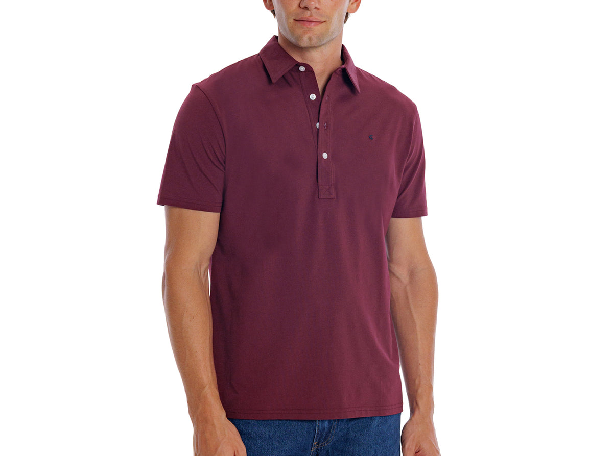 Criquet Slim Fit Top-Shelf Range Polo in Maroon, view 1