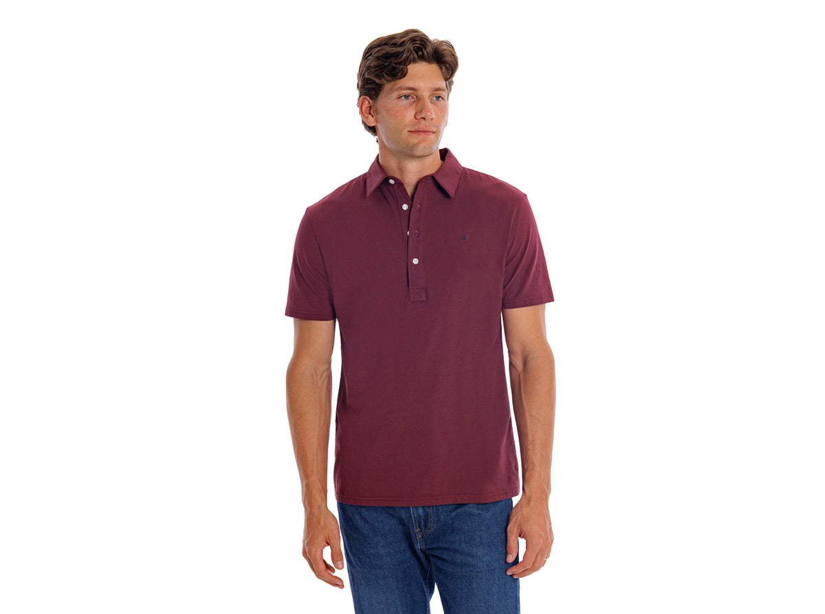 Criquet Slim Fit Top-Shelf Range Polo in Maroon, view 4