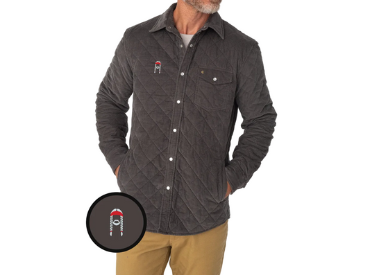 Willie Nelson Corduroy Quilted Shacket - The Icon - Midnight Ash