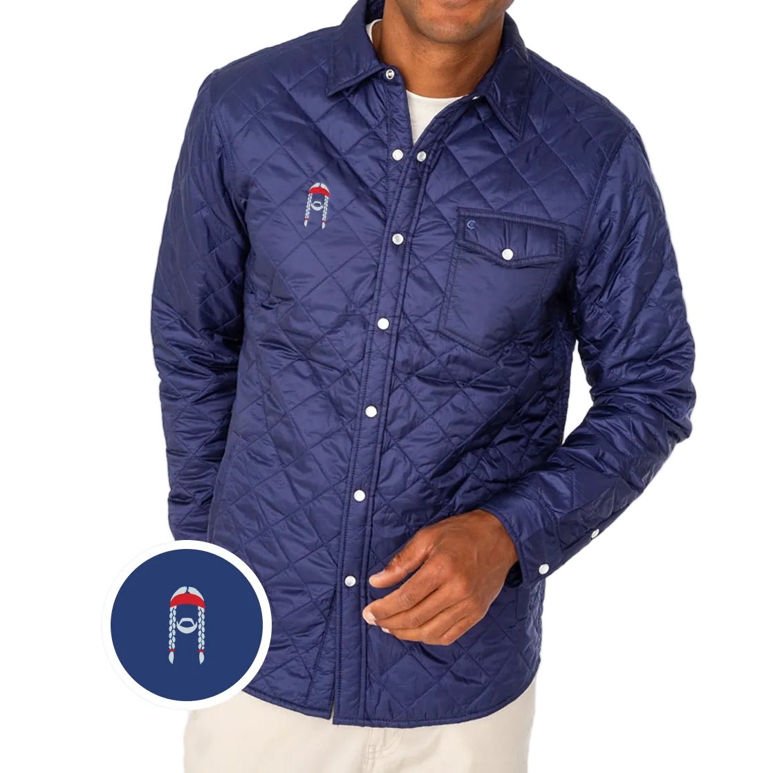Willie Nelson Quilted Shacket - The Icon - Navy