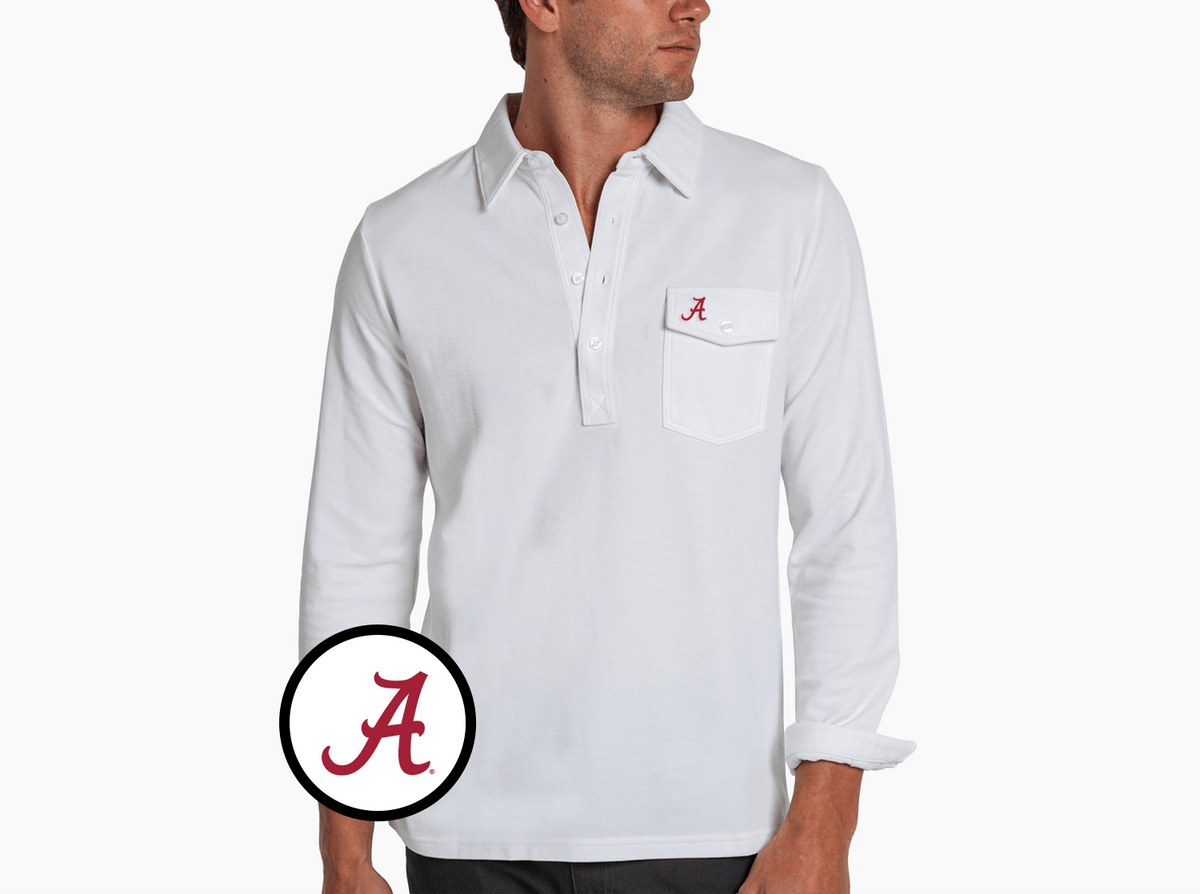 Criquet Alabama Long Sleeve Players Shirt in A, White, view 1