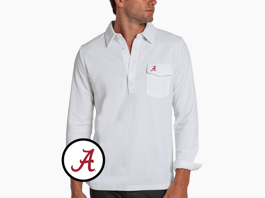 Criquet Alabama Long Sleeve Players Shirt in A, White, view 1
