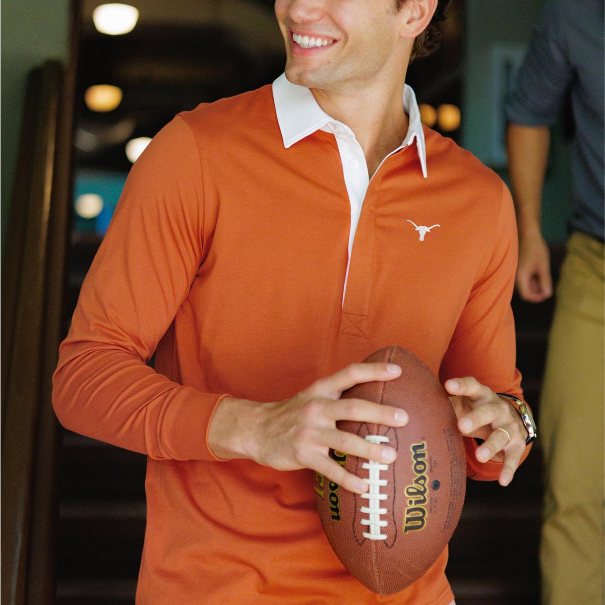 Texas - Coach's Rugby Shirt - Longhorn - Burnt Orange