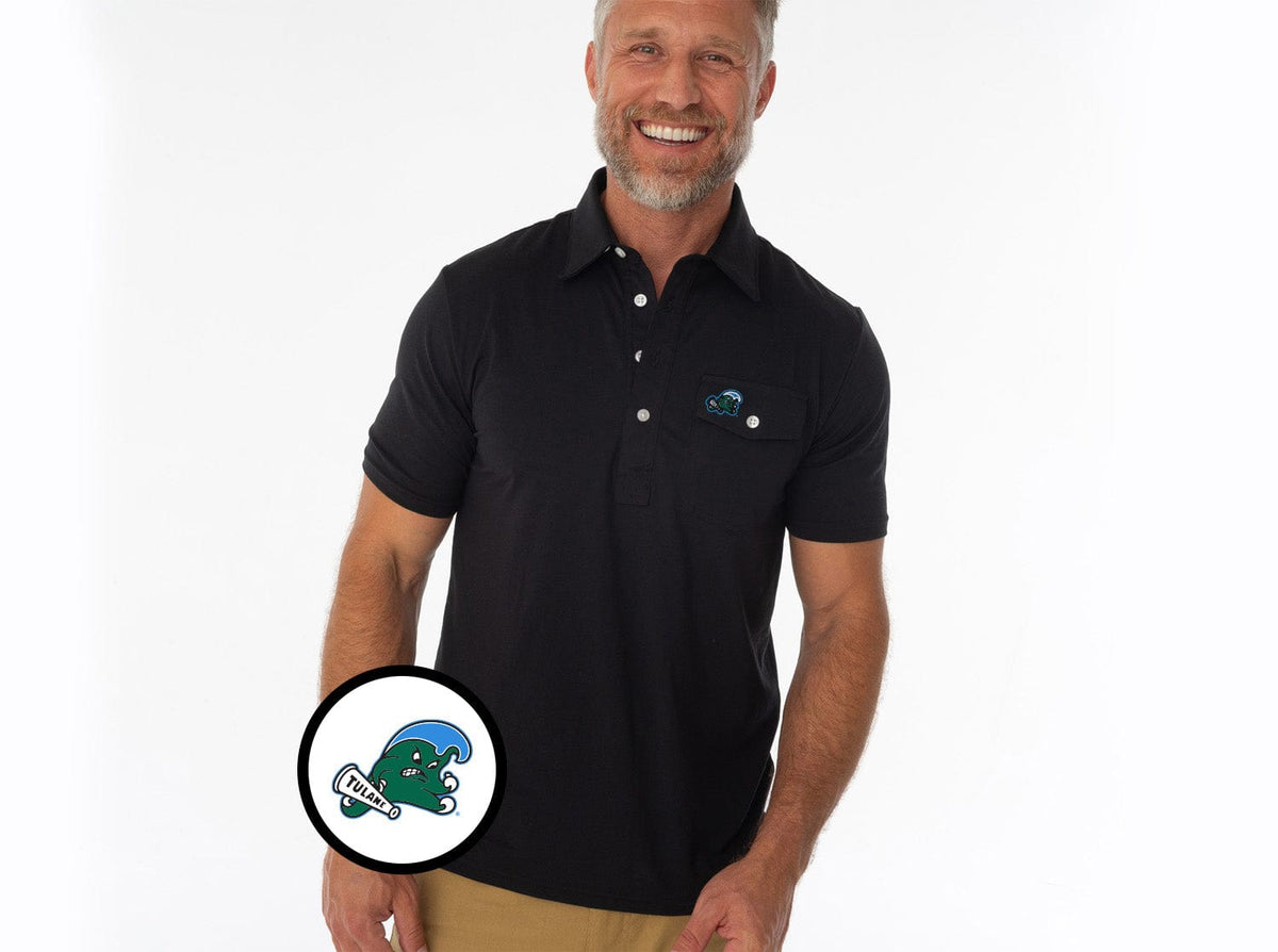 Criquet Tulane in Coach's Performance Players Shirt, Riptide, Black, view 1