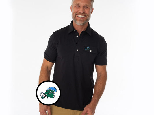Criquet Tulane in Coach's Performance Players Shirt, Riptide, Black, view 1