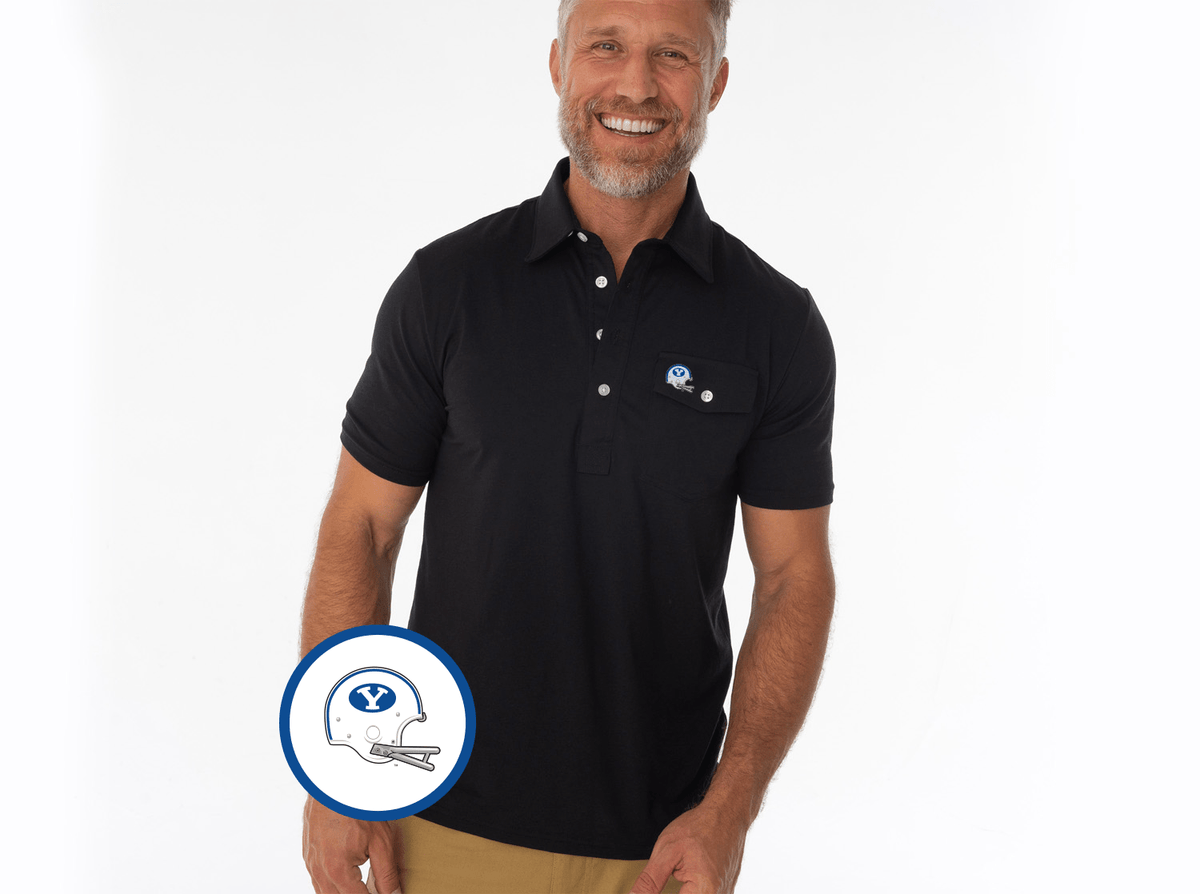 Criquet BYU in Coaches Players Shirt, Helmet, Black, view 1