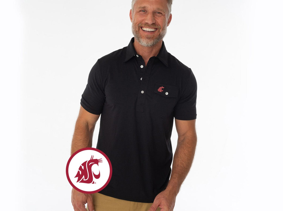 Criquet Washington State in Coach's Performance Players Shirt, Cougar, Black, view 1