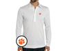 Clemson - Coach's Long Sleeve Range Polo - Paw - White