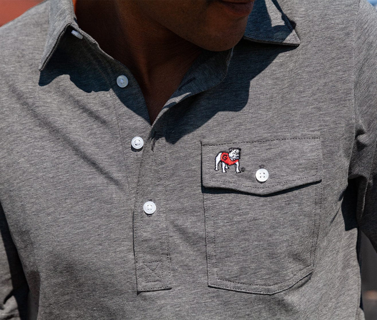 Criquet Georgia in Coach's Players Shirt, Bulldog, Heather Gray, view 3