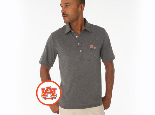 Criquet Auburn in University, Coach's Performance Players Shirt, Interlock, Heather Grey, view 1